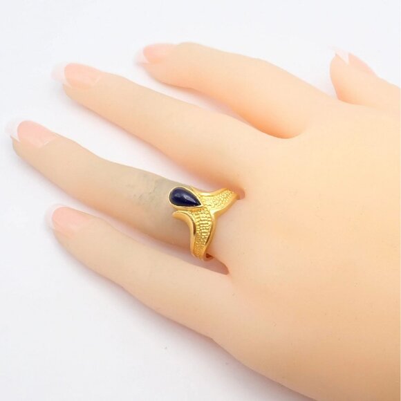 Authentic! Ilias Lalaounis Greece 18k Yellow Gold Onyx Ring - Picture 5 of 13